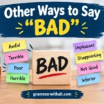 Other Ways to Say “BAD”